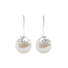 Designer Freshwater Pearl and Diamond Drop Earrings with Fish Hook Freshwater Pearl - ( AAA ) - Quality - Rosec Jewels
