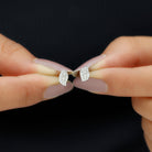 1/4 CT Zircon Gold Leaf Stud Earrings in Pave Setting Zircon - ( AAAA ) - Quality - Rosec Jewels