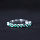 Classic Half Eternity Band Ring with Round Emerald Emerald - ( AAA ) - Quality - Rosec Jewels