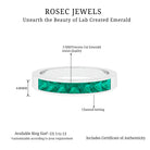 Princess Cut Created Emerald Half Eternity Gold Band Ring in Channel Setting Lab Created Emerald - ( AAAA ) - Quality - Rosec Jewels