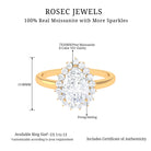 Pear Cut Moissanite Halo Engagement Ring Moissanite - ( D-VS1 ) - Color and Clarity - Rosec Jewels