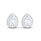 2.25 CT Pear Shaped Moissanite Classic Halo Stud Earrings Moissanite - ( D-VS1 ) - Color and Clarity - Rosec Jewels