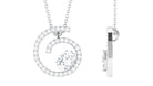2.5 CT Oval and Round Cubic Zirconia Contemporary Swirl Pendant Necklace Zircon - ( AAAA ) - Quality - Rosec Jewels