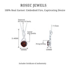 3.50 CT Garnet Solitaire Infinity Necklace with Diamond Garnet - ( AAA ) - Quality - Rosec Jewels