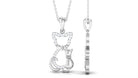 Certified Moissanite and Cat Pendant Moissanite - ( D-VS1 ) - Color and Clarity - Rosec Jewels
