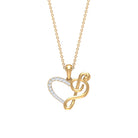 Diamond Heart and Music Note Pendant Necklace Diamond - ( HI-SI ) - Color and Clarity - Rosec Jewels