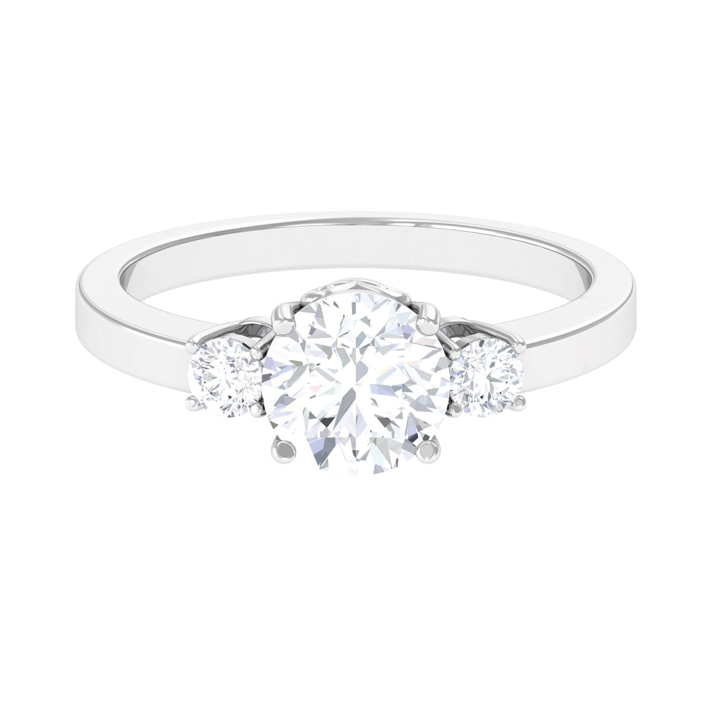 1.50 CT Simple Moissanite Round Cut Solitaire Ring Moissanite - ( D-VS1 ) - Color and Clarity - Rosec Jewels