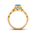 Swiss Blue Topaz Wedding Ring Set with Moissanite Swiss Blue Topaz - ( AAA ) - Quality - Rosec Jewels