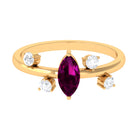 1 CT Marquise Cut Rhodolite Scatter Solitaire Ring with Diamond Rhodolite - ( AAA ) - Quality - Rosec Jewels