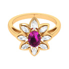 1.75 CT Natural Rhodolite Cocktail Ring Moissanite Stones Rhodolite - ( AAA ) - Quality - Rosec Jewels