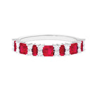 Lab Grown Ruby and Diamond Classic Eternity Band Ring Lab Created Ruby - ( AAAA ) - Quality - Rosec Jewels