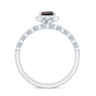 1.75 CT Teardrop Rhodolite Bridal Ring Set with Diamond Rhodolite - ( AAA ) - Quality - Rosec Jewels