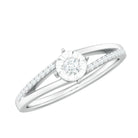 Spilt Shank Round Diamond Engagement Ring in Illusion Setting Diamond - ( HI-SI ) - Color and Clarity - Rosec Jewels
