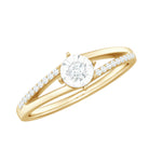 Spilt Shank Round Diamond Engagement Ring in Illusion Setting Diamond - ( HI-SI ) - Color and Clarity - Rosec Jewels