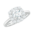 2.25 CT Classic Moissanite Halo Engagement Ring in Double Prong Setting Moissanite - ( D-VS1 ) - Color and Clarity - Rosec Jewels