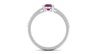 1.25 CT Rhodolite Solitaire Promise Ring with Moissanite Accent Rhodolite - ( AAA ) - Quality - Rosec Jewels