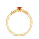 Minimal Fire Opal and Diamond Promise Ring Fire Opal - ( AAA ) - Quality - Rosec Jewels