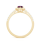 0.75 CT Rhodolite and Diamond Halo Engagement Ring Rhodolite - ( AAA ) - Quality - Rosec Jewels