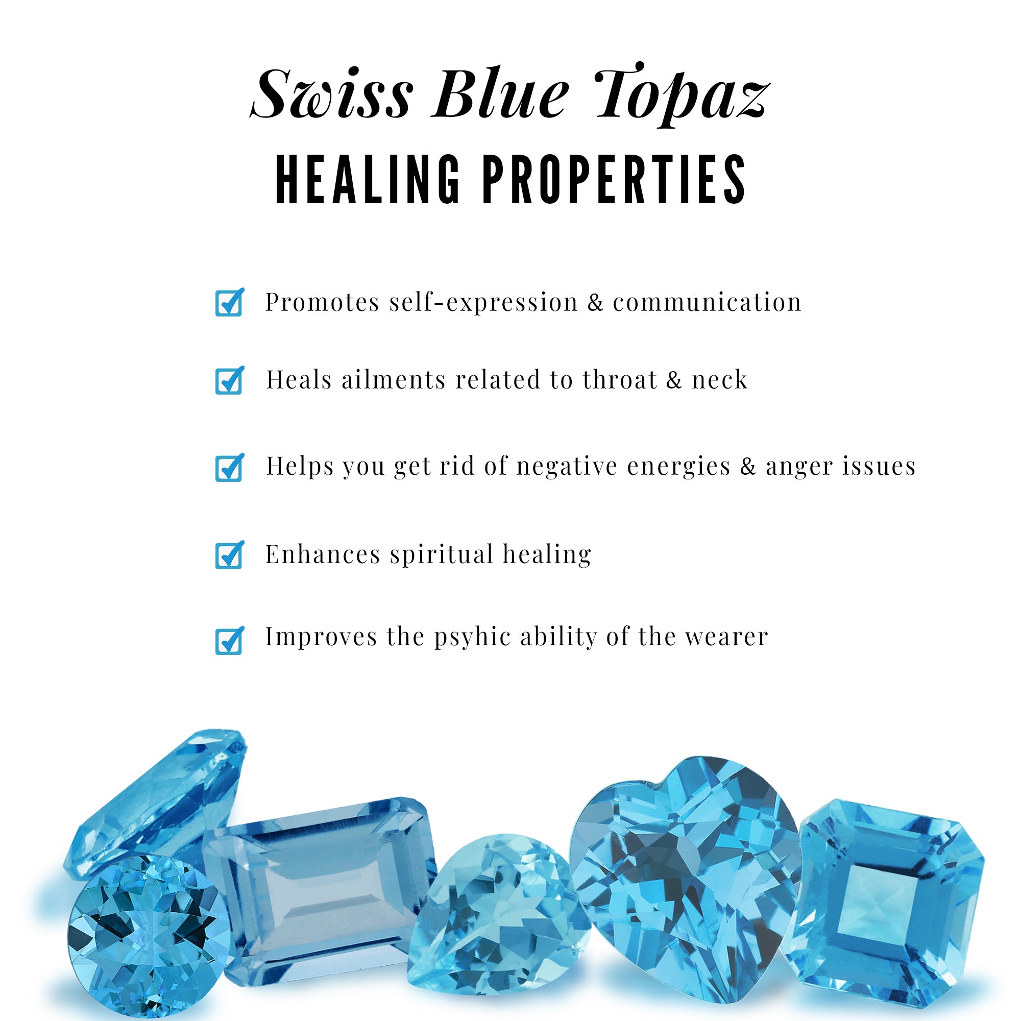 6X8 MM Octagon Cut Swiss Blue Topaz Solitaire Ring Swiss Blue Topaz - ( AAA ) - Quality - Rosec Jewels